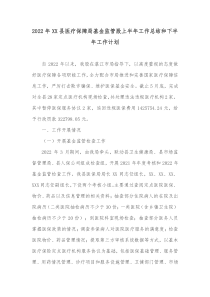 20XX年XX县医疗保障局基金监管股上半年工作总结和下半年工作计划