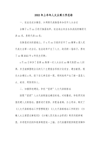 20XX年上半年人大主席工作总结