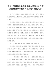 市人力资源和社会保障局深入贯彻中央八项规定精神学习教育“回头看”情况报告