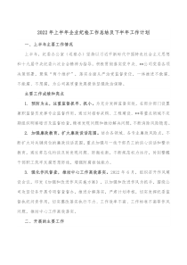 20XX年上半年企业纪检工作总结及下半年工作计划