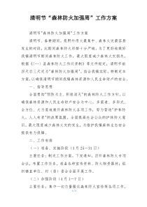 清明节“森林防火加强周”工作方案