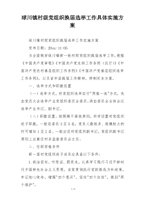 球川镇村级党组织换届选举工作具体实施方案