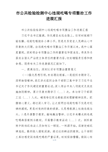 市公共检验检测中心违规吃喝专项整治工作进展汇报