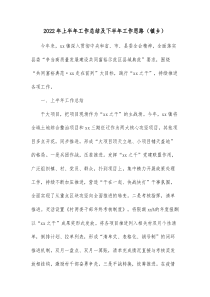 20XX年上半年工作总结及下半年工作思路镇乡