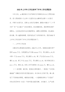 20XX年上半年工作总结和下半年工作打算报告