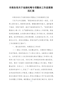 市商务局关于违规吃喝专项整治工作进展情况汇报