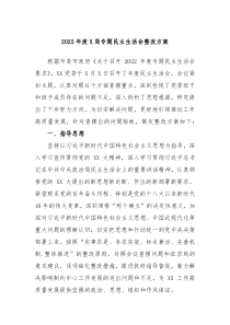 20XX年度X局专题民主生活会整改方案