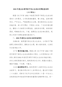 20XX年度企业领导班子民主生活会对照检查材料六个带头