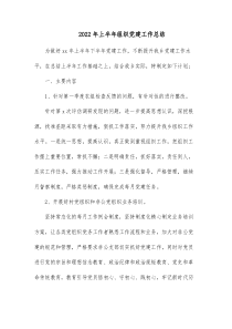 20XX年上半年组织党建工作总结