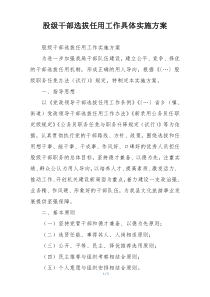 股级干部选拔任用工作具体实施方案