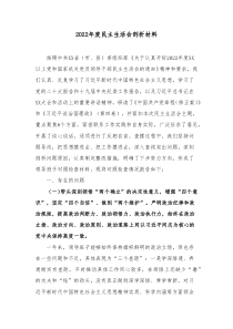20XX年度民主生活会剖析材料