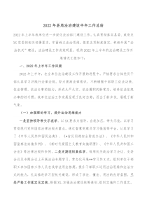 20XX年县局法治建设半年工作总结