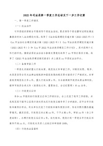 20XX年司法局第一季度工作总结及下一步工作打算