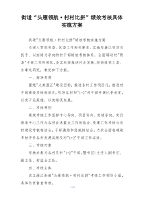 街道“头雁领航·村村比拼”绩效考核具体实施方案