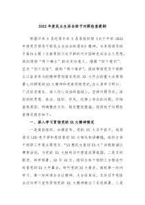 20XX年度民主生活会班子对照检查提纲