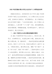 20XX年度民编办副主任民主生活会个人对照检查材料