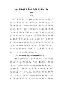 20XX年度组织生活会个人对照检查材料汇编2篇
