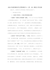 20XX年度区新时代文明实践中心所站建设工作总结