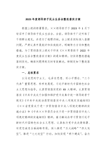 20XX年度领导班子民主生活会整改落实方案