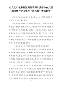 市文化广电和旅游局关于深入贯彻中央八项规定精神学习教育“回头看”情况报告