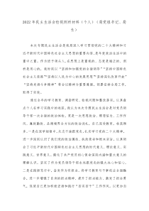 20XX年民主生活会检视剖析材料个人局党组书记局长1