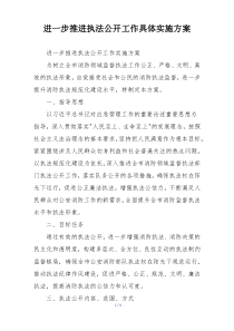 进一步推进执法公开工作具体实施方案