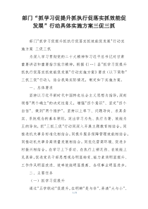 部门“抓学习促提升抓执行促落实抓效能促发展”行动具体实施方案三促三抓