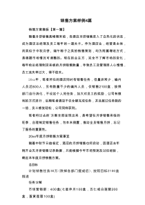 销售方案样例4篇