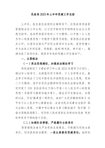 2篇民政局20XX年上半年党建工作总结