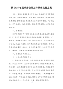 镇2025年度政务公开工作具体实施方案