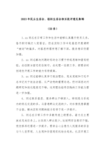 50条20XX年民主生活会组织生活会相互批评意见集锦