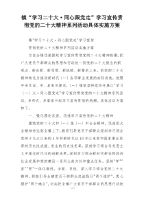 镇“学习二十大·同心跟党走”学习宣传贯彻党的二十大精神系列活动具体实施方案