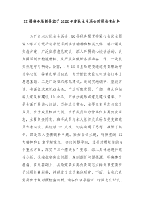 XX县税务局领导班子20XX年度民主生活会对照检查材料