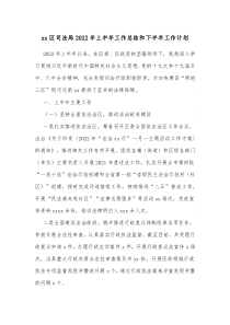 xx区司法局20XX年上半年工作总结和下半年工作计划