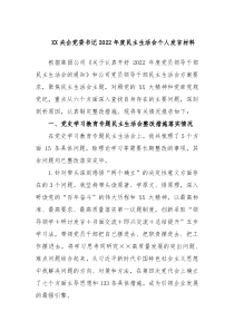 XX央企党委书记20XX年度民主生活会个人发言材料