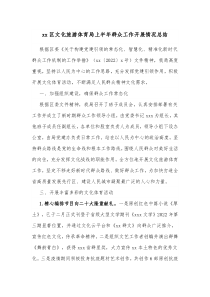 xx区文化旅游体育局上半年群众工作开展情况总结