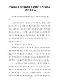 文旅局在全市违规吃喝专项整治工作推进会上的汇报发言