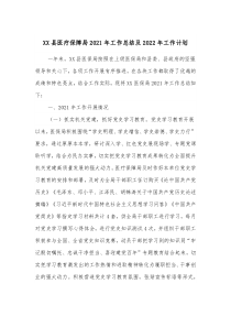 XX县医疗保障局20XX年工作总结及20XX年工作计划