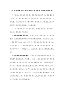 xx县司法局20XX年上半年工作总结及下半年工作计划