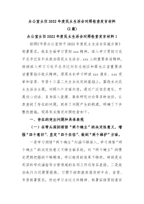 办公室主任20XX年度民主生活会对照检查发言材料2篇