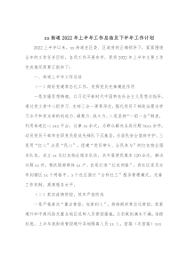 xx街道20XX年上半年工作总结及下半年工作计划