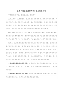 县委书记在专题招商推介会上的推介词