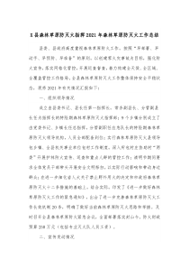 X县森林草原防灭火指挥20XX年森林草原防灭火工作总结