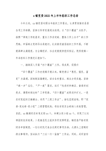 x镇党委20XX年上半年组织工作总结