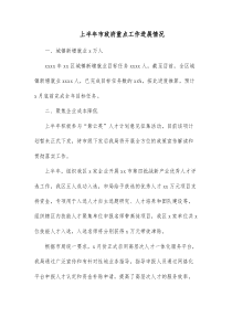 上半年市政府重点工作进展情况