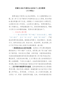 某镇长20XX年度民主生活会个人发言提纲六个带头