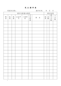 民主测评表