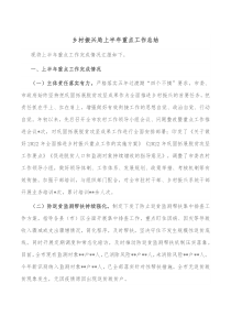 乡村振兴局上半年重点工作总结