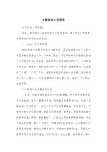乡镇政府工作报告