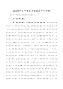 全区20XX年上半年重点工作总结及下半年工作计划